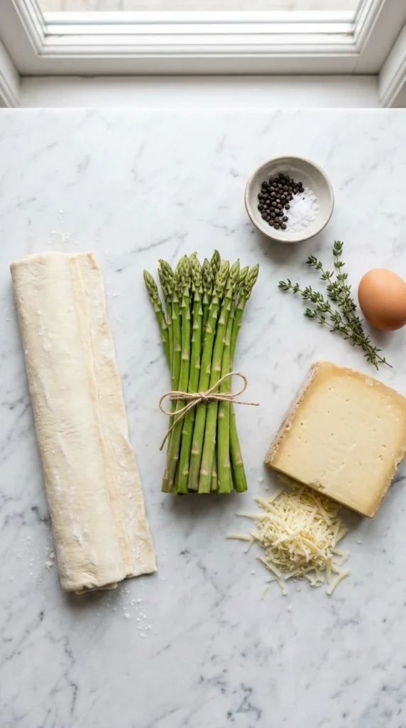 Spargel-Tarte mit grünem Spargel