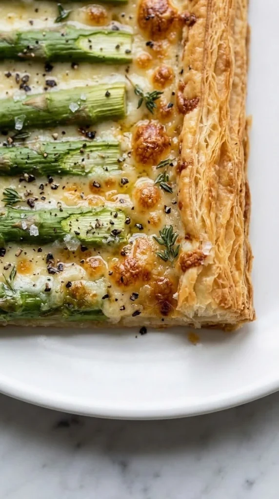 Spargel-Tarte mit grünem Spargel
