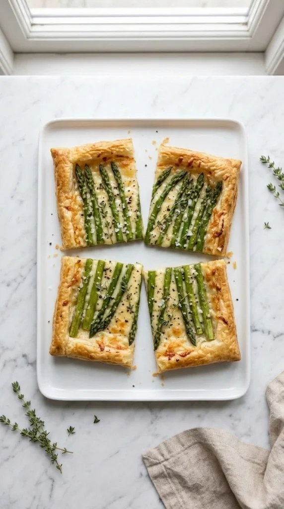 Spargel-Tarte mit grünem Spargel