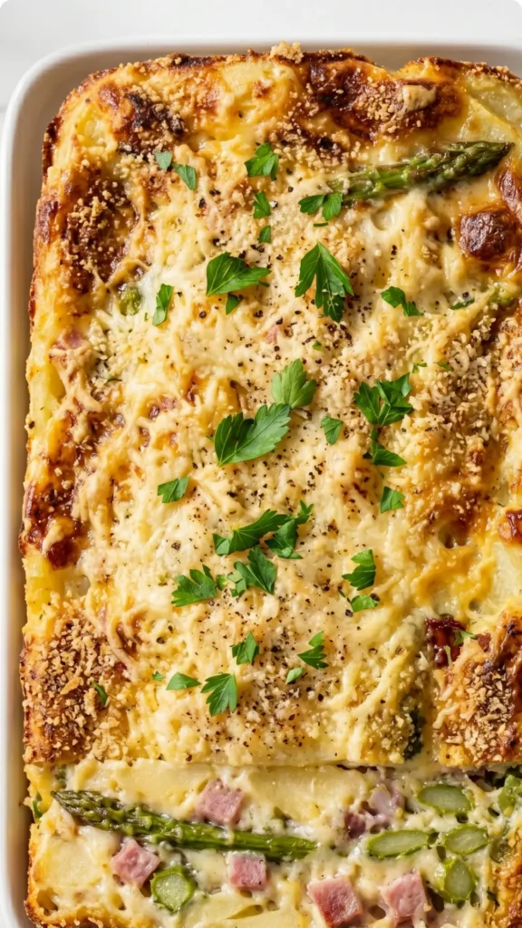 Spargelauflauf mit Kartoffeln und Schinken - Cremig & Lecker (2)