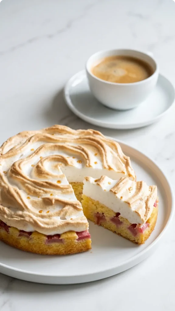 Rhabarber-Baiser-Kuchen nach Omas Art — Saftig & Knusprig