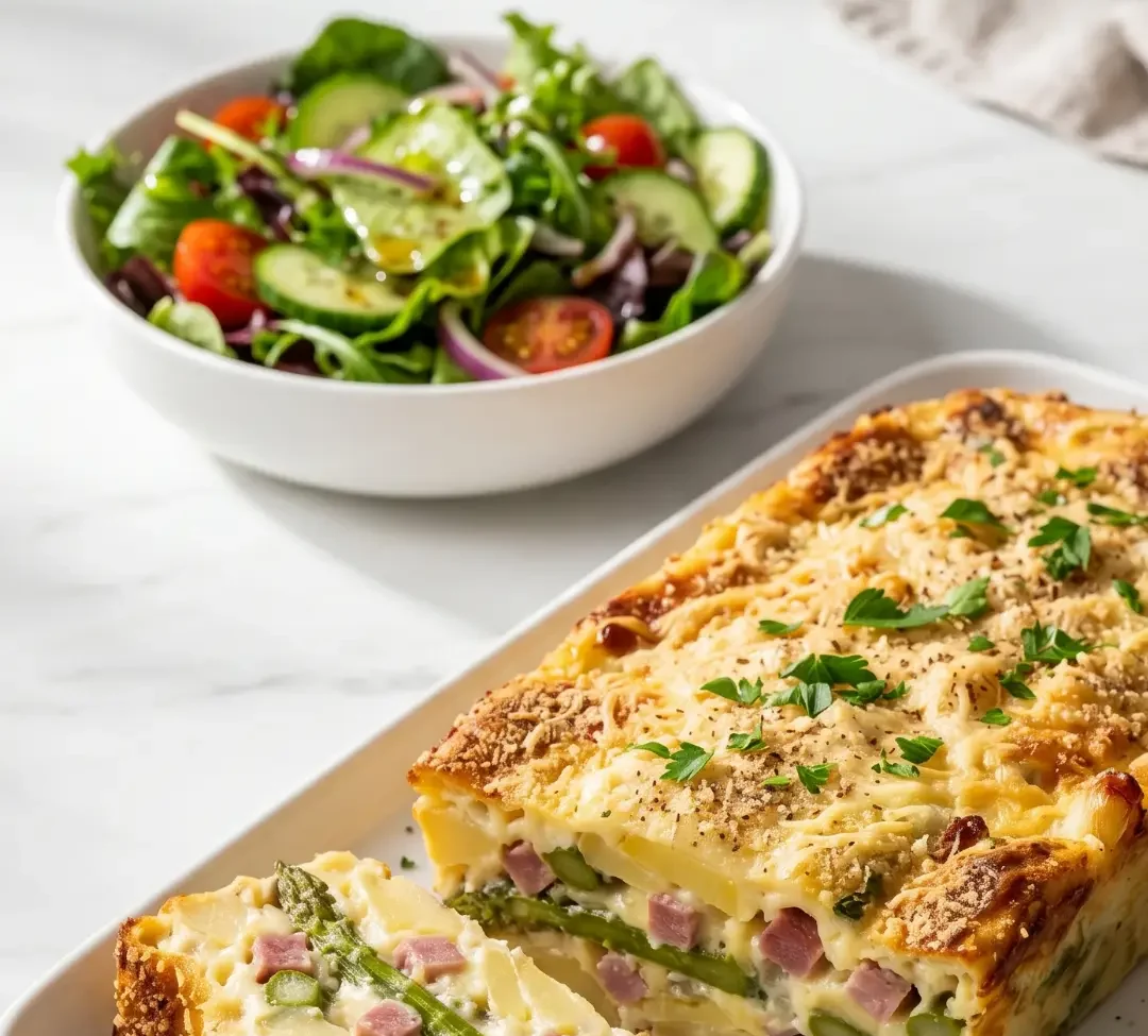 Spargelauflauf mit Kartoffeln und Schinken - Cremig & Lecker (2)