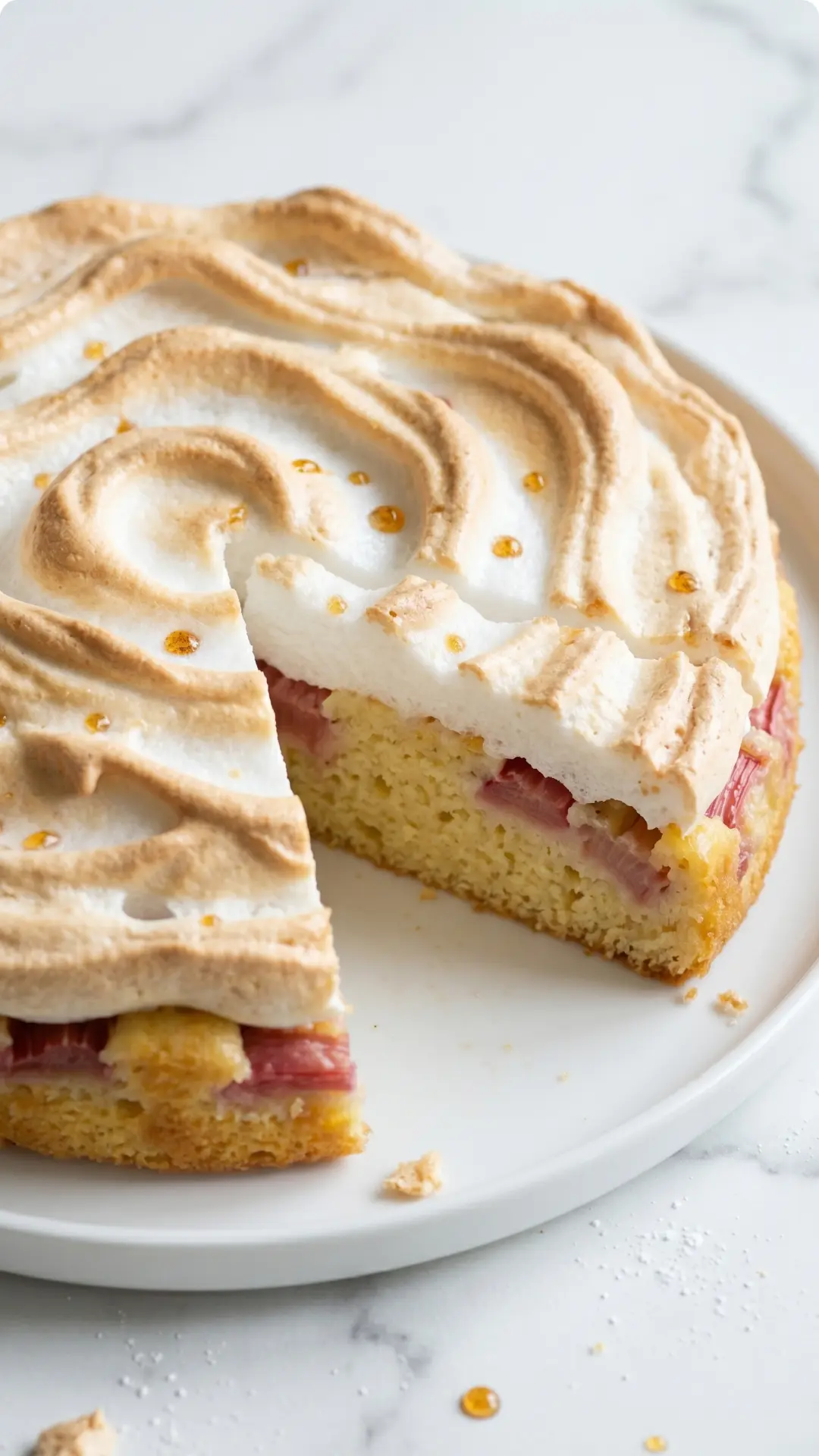 Rhabarber-Baiser-Kuchen nach Omas Art — Saftig & Knusprig