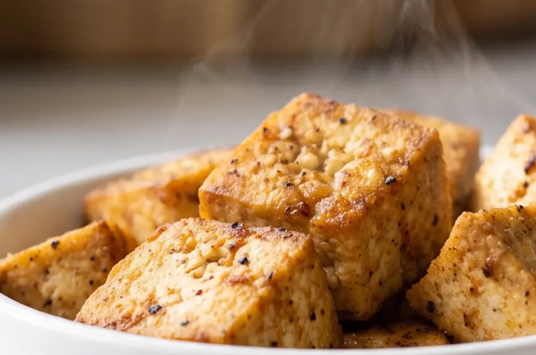 Knuspriger Chicken Tofu im Chicken-Nuggets-Stil