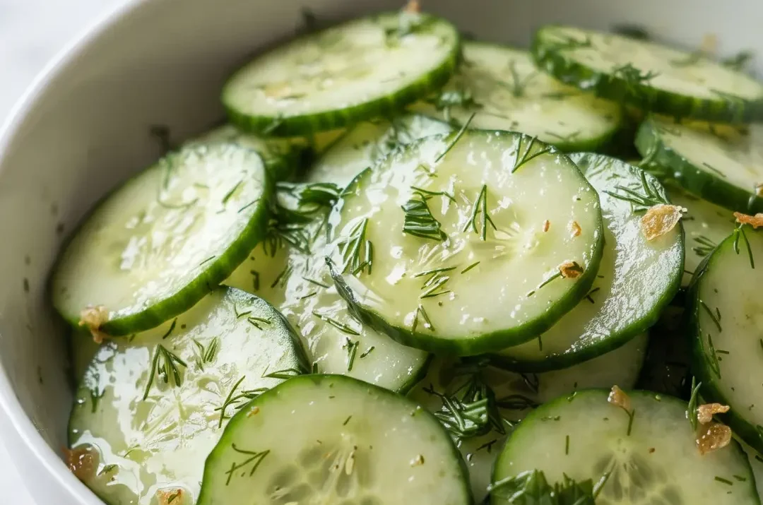 Erfrischender Gurkensalat mit Kräuterdressing